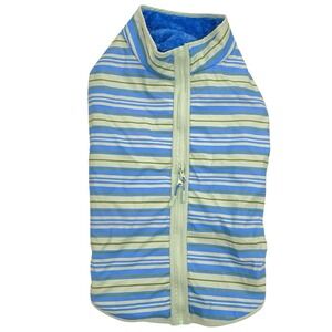 YOULY Size‎ M ( 16"-18") Blue Striped Reversible Cozy Puffer Vest Dog Jacket NWT